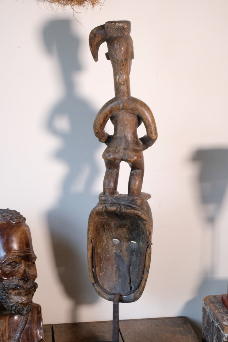 Carved African Guro (Gouru) Fertility Figure Sculpture On Stand