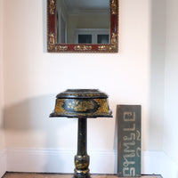 Paper Mache Chinoiserie Table & Storage Box Circa 19th Century