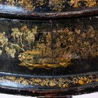 Paper Mache Chinoiserie Table & Storage Box Circa 19th Century