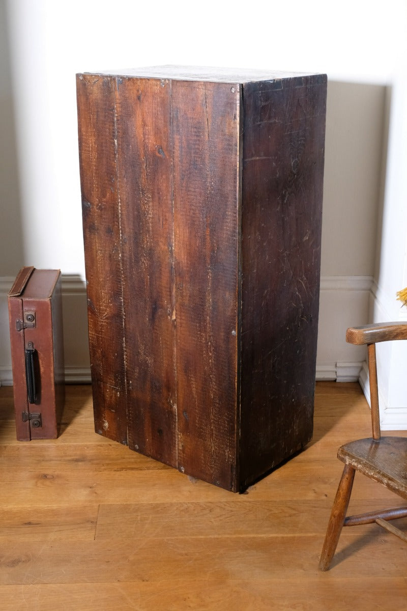 Bank Of Mahogany Drawers With Flush Brass Handles & Name Plates