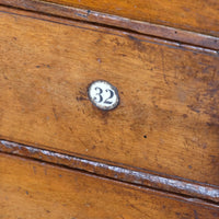 Bank Of Mahogany Drawers With Flush Brass Handles & Name Plates