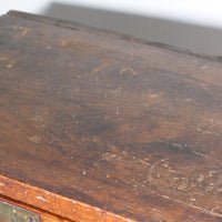 Bank Of Mahogany Drawers With Flush Brass Handles & Name Plates