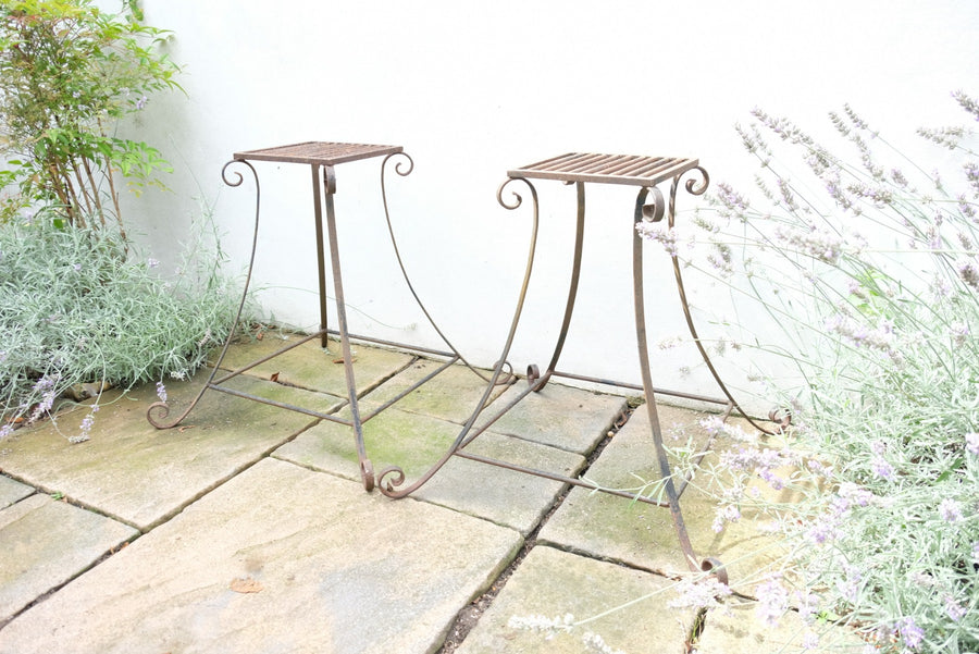 Pair Of Wrought Iron Decorative Plant Stands