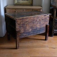 Hand-Painted Folk Art Storage Coffer Raised On Legs