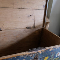 Hand-Painted Folk Art Storage Coffer Raised On Legs