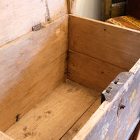 Hand-Painted Folk Art Storage Coffer Raised On Legs