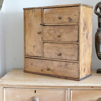 Scratch Built Pine Cupboard With Four Varied Drawers