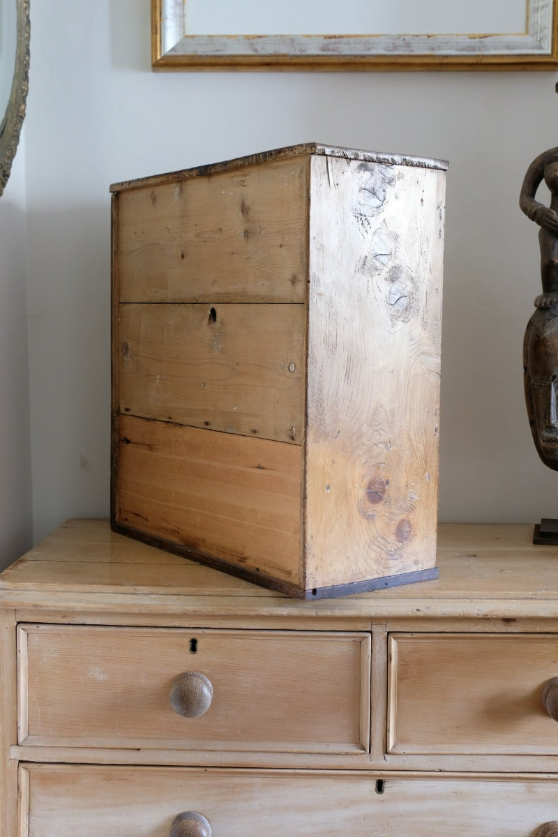 Scratch Built Pine Cupboard With Four Varied Drawers