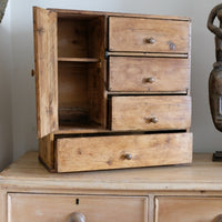 Scratch Built Pine Cupboard With Four Varied Drawers