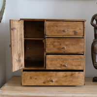 Scratch Built Pine Cupboard With Four Varied Drawers