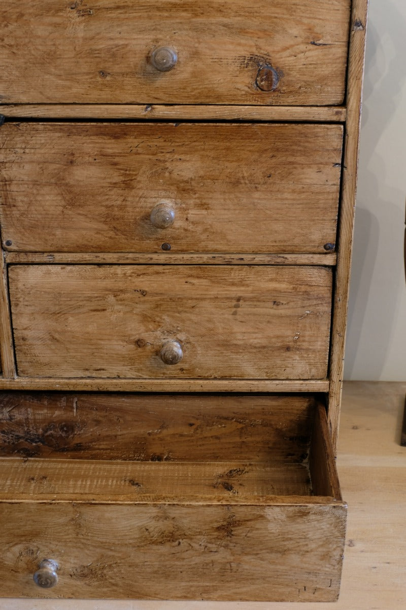 Scratch Built Pine Cupboard With Four Varied Drawers