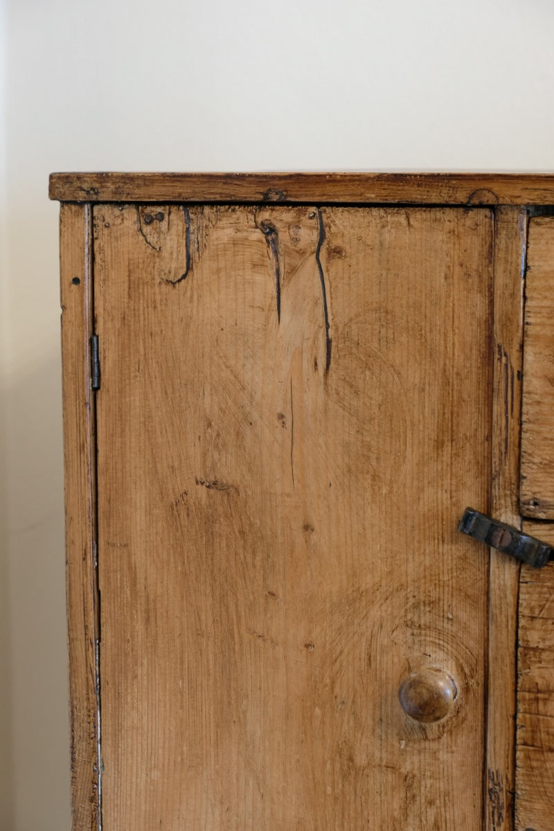 Scratch Built Pine Cupboard With Four Varied Drawers