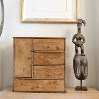 Scratch Built Pine Cupboard With Four Varied Drawers