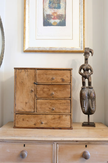 Scratch Built Pine Cupboard With Four Varied Drawers