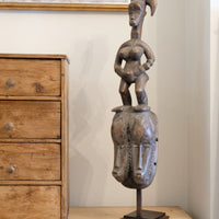 Carved African Guro (Gouru) Fertility Figure Sculpture On Stand