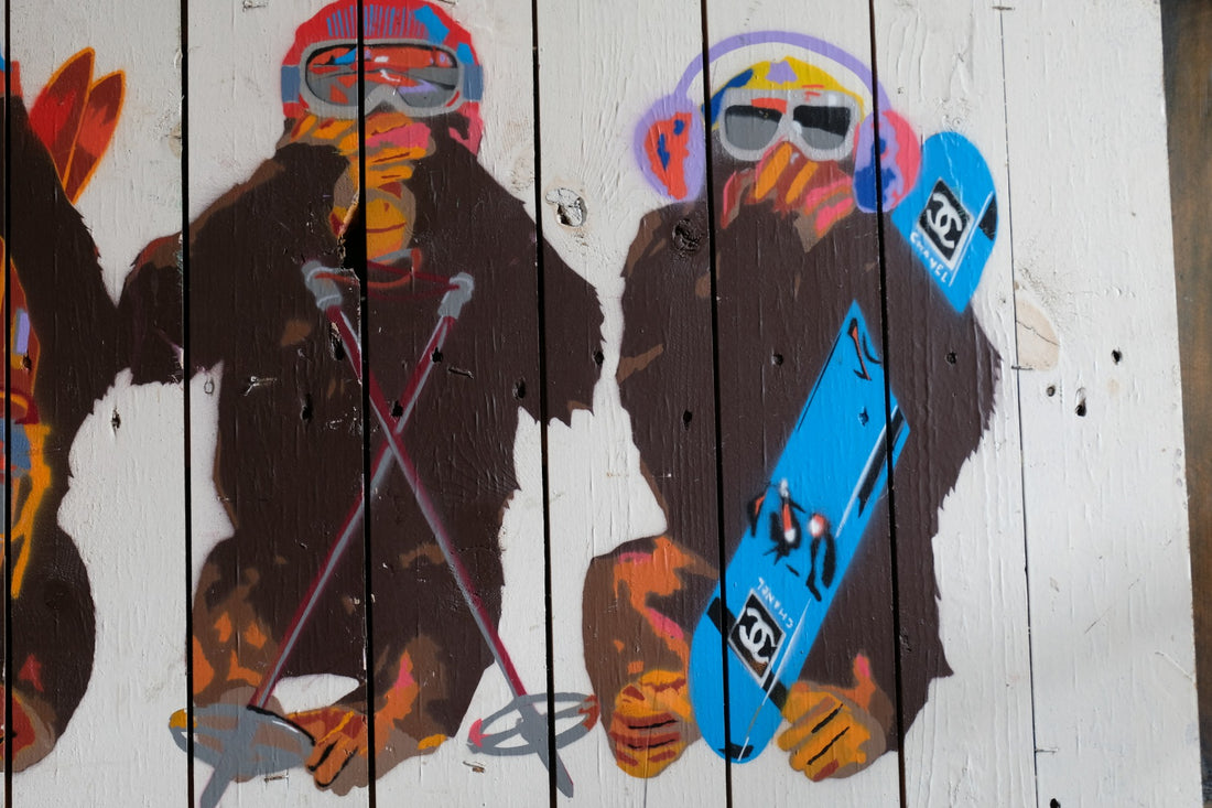 Naïve street artwork by an 'unknown artist - Three Wise Monkeys