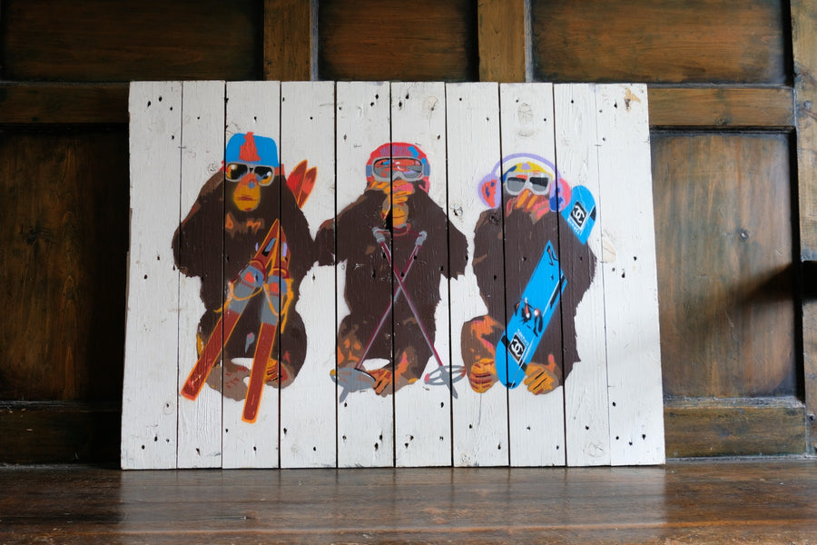 Naïve street artwork by an 'unknown artist - Three Wise Monkeys