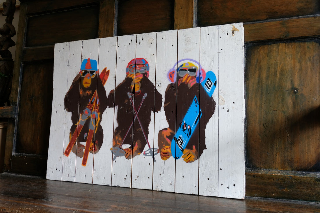 Naïve street artwork by an 'unknown artist - Three Wise Monkeys