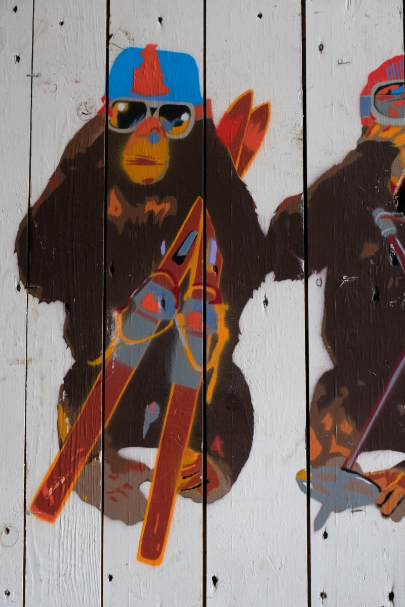 Naïve street artwork by an 'unknown artist - Three Wise Monkeys