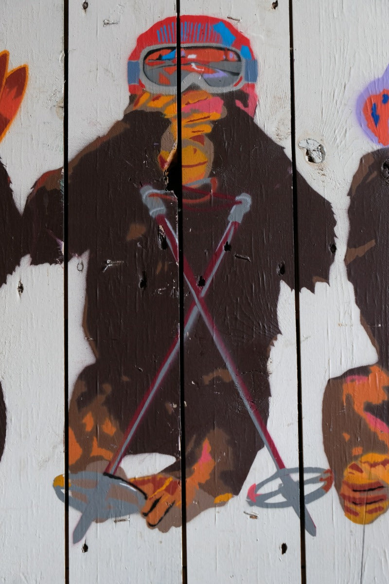 Naïve street artwork by an 'unknown artist - Three Wise Monkeys