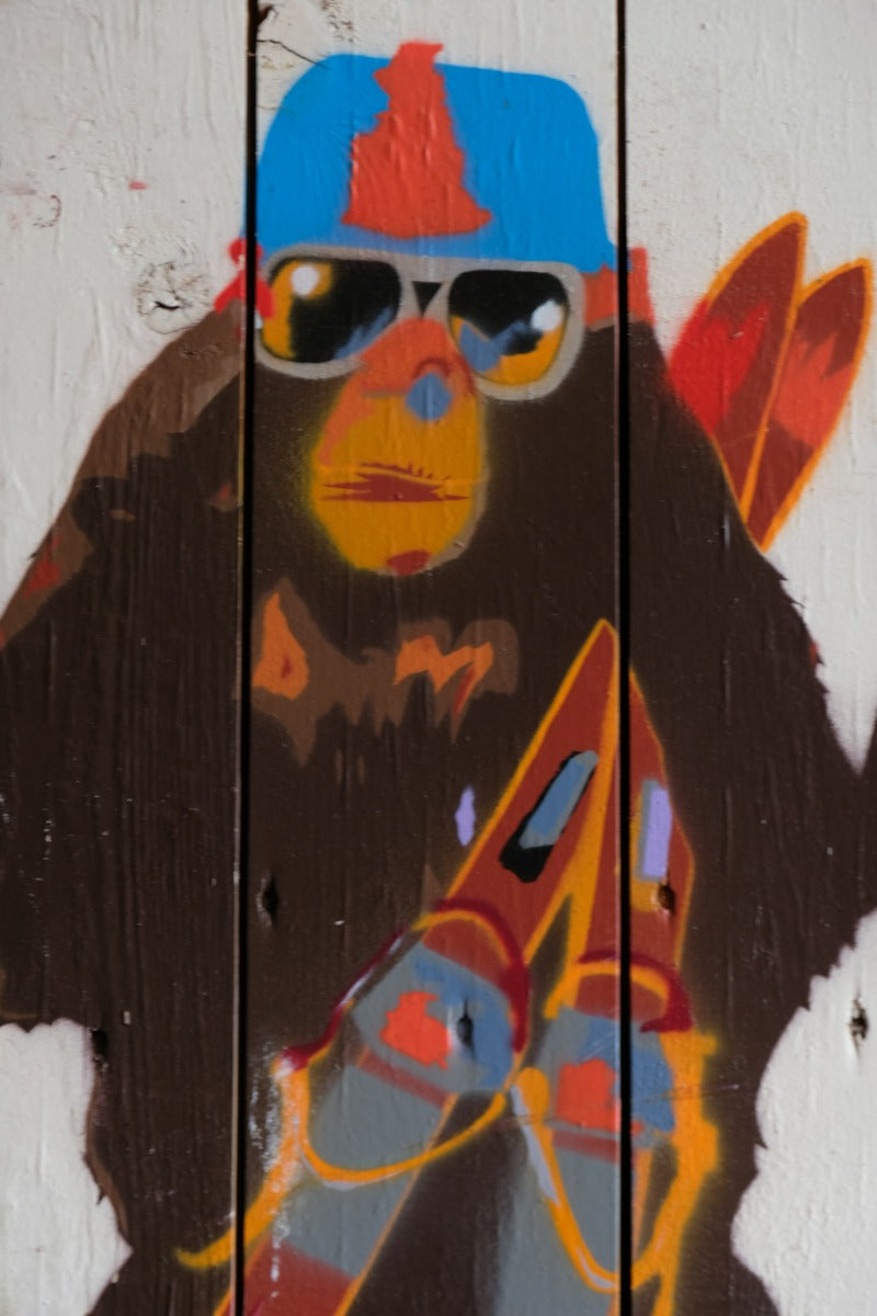 Naïve street artwork by an 'unknown artist - Three Wise Monkeys