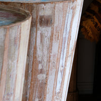 Vintage painted tub tables made from timber staves