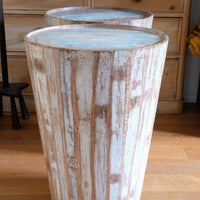 Vintage painted tub tables made from timber staves