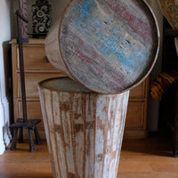 Vintage painted tub tables made from timber staves