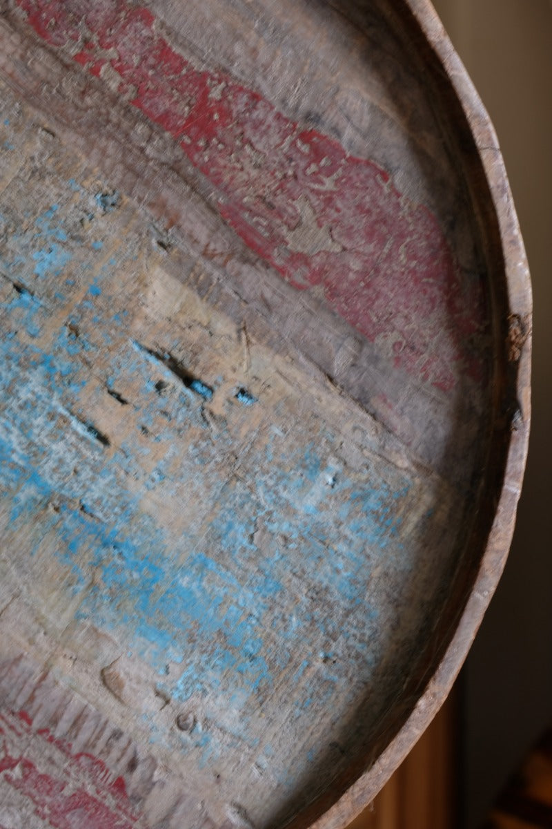 Vintage painted tub tables made from timber staves