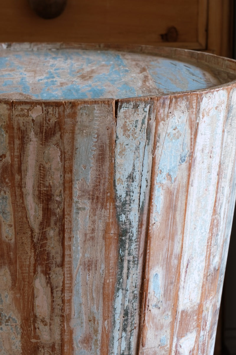 Vintage painted tub tables made from timber staves