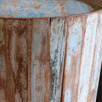 Vintage painted tub tables made from timber staves