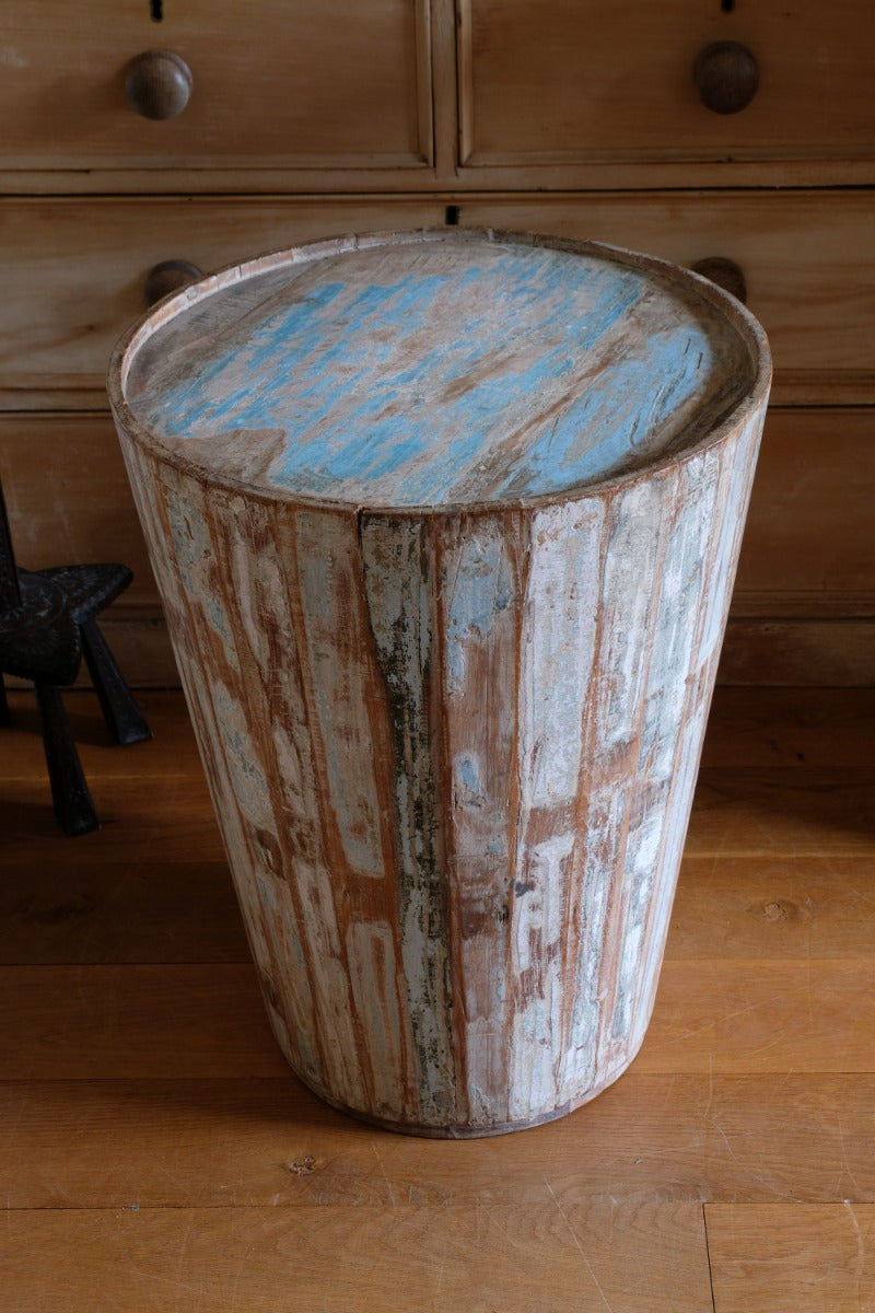 Vintage painted tub tables made from timber staves