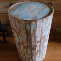 Vintage painted tub tables made from timber staves