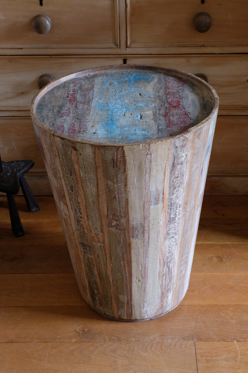 Vintage painted tub tables made from timber staves