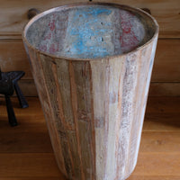 Vintage painted tub tables made from timber staves