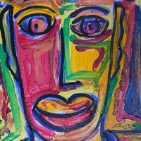 Abstract Expressionism Of A Red Faced Boy In A Crowd