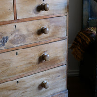 Antique pine chest of graduated drawers