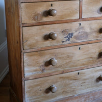 Antique pine chest of graduated drawers