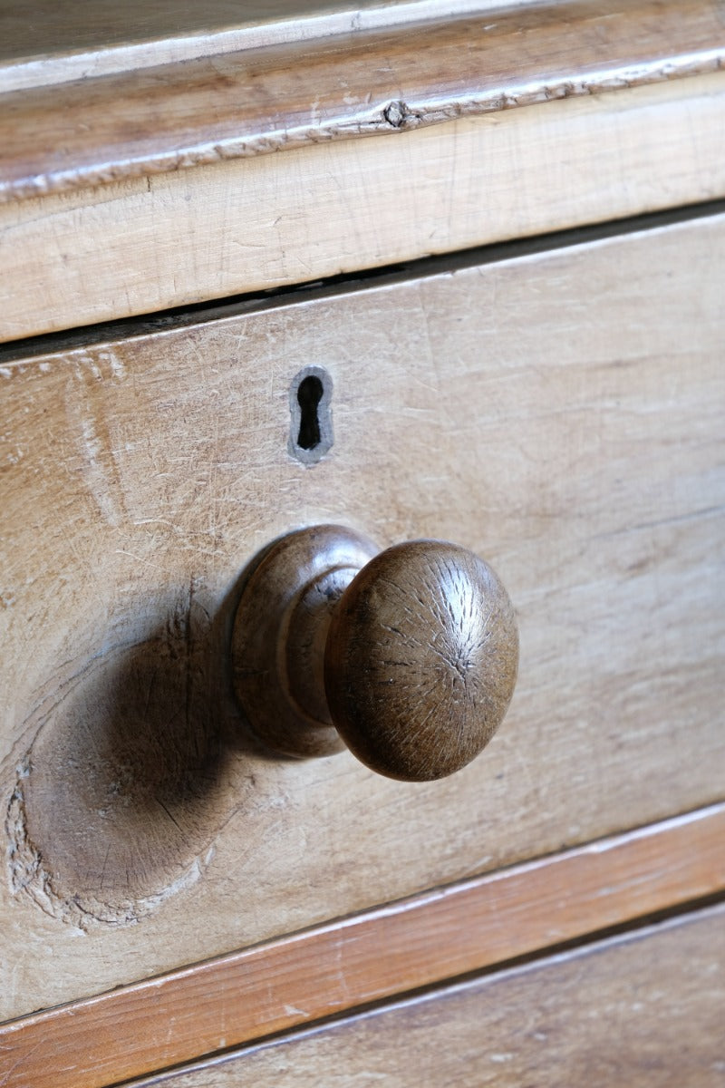 Antique pine chest of graduated drawers