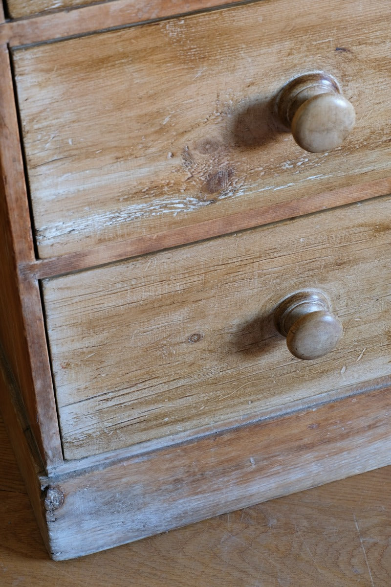 Antique pine chest of graduated drawers