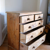 Antique pine chest of graduated drawers