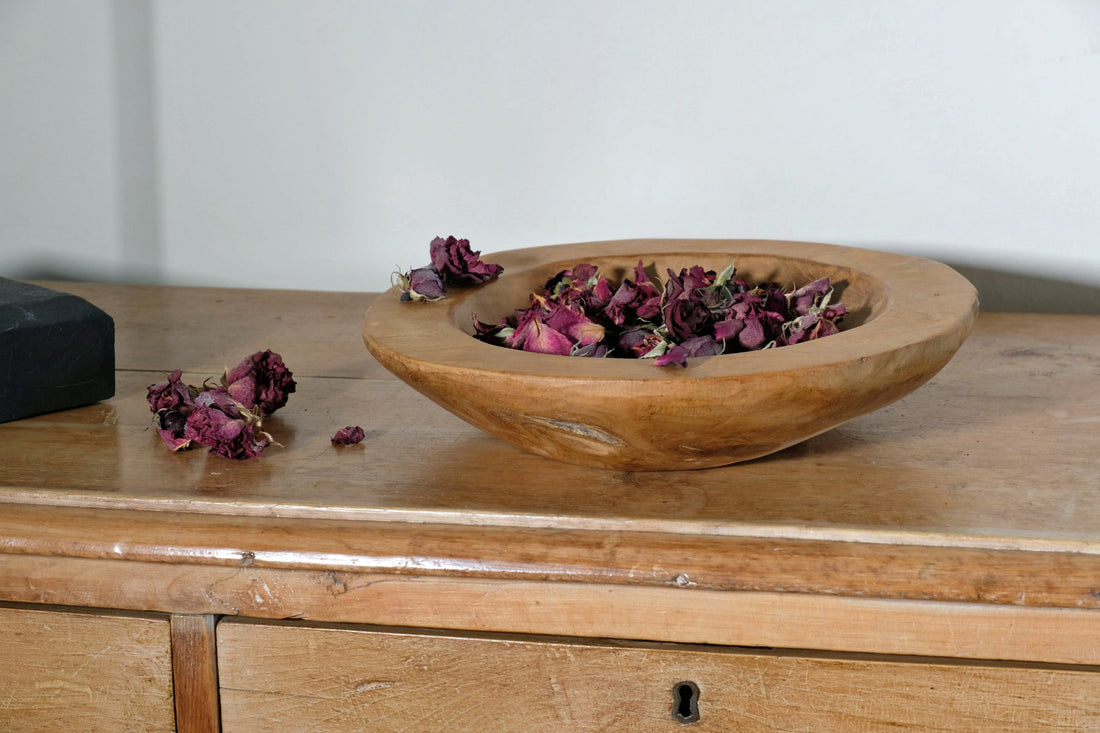 Burr Oak Turned Shallow Bowl 1001838