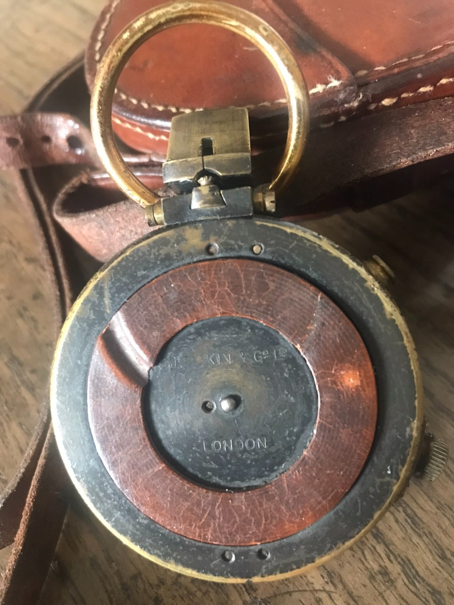 J. Pitkin & Co WW1 Military Compass With Leather Body Case
