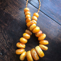 Vintage Amber Necklace With Graduated Beads