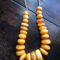 Vintage Amber Necklace With Graduated Beads