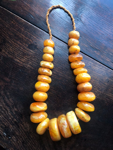 Vintage Amber Necklace With Graduated Beads