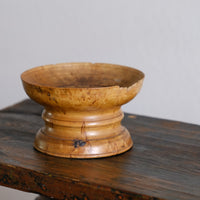 Burr Wood Treen Cup Shaped Pomander - Signed By The Turner