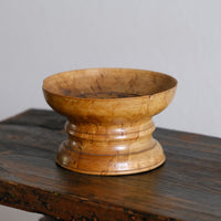 Burr Wood Treen Cup Shaped Pomander - Signed By The Turner