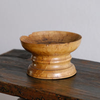 Burr Wood Treen Cup Shaped Pomander - Signed By The Turner