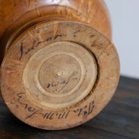 Burr Wood Treen Cup Shaped Pomander - Signed By The Turner